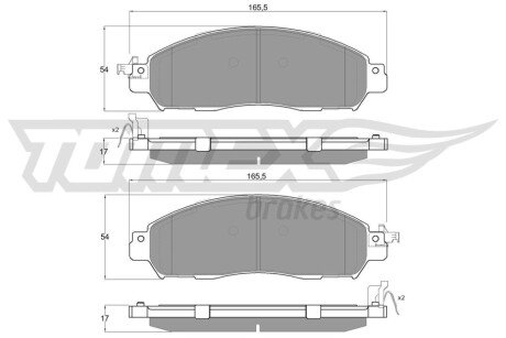 Колодки гальмівні (передні) Nissan NP300 Navara 15- (Akebono) TX1841