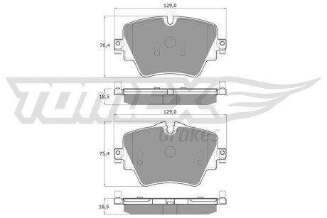 Колодки гальмівні (передні) BMW 2 (F45/F46)/5 (G30/F90)/X1(F48)/X2 (E39)/X3 (G01/F97) 13- TX1843