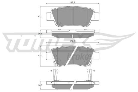 Колодки гальмівні (задні) Honda CR-V III/IV 06- TX1907