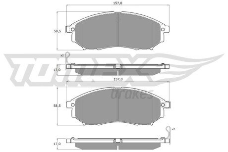 Колодки тормозные (передние) Renault Koleos 08-/Nissan Qashqai 07-13/Pathfinder/NP300/Murano 05- TOMEX TX1927 (фото 1)