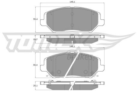 Колодки гальмівні (передні) Hyundai i30 16-/Kia Ceed/Pro Ceed 18-/Xceed 19- TX1959