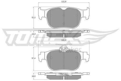 Колодки гальмівні (задні) Audi A3/Seat Leon/Skoda Octavia/VW Golf VIII 19-/Caddy 20- TOMEX TX6011 (фото 1)