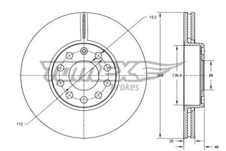 Диск тормозной передний TX 70-14