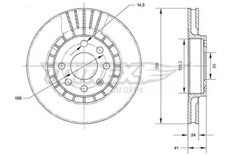 Диск тормозной передний TX 70-15