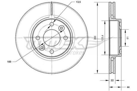 Диск тормозной передний TX 70-34