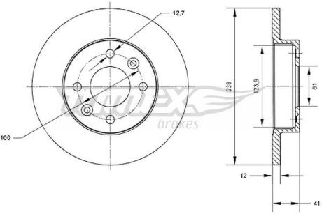 Диск тормозной передний TX 70-36