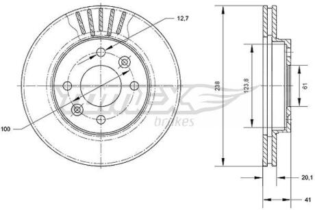 Диск тормозной передний TX 70-45