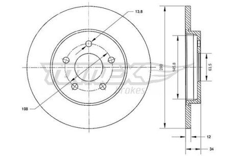 Диск гальмівний (задній) Ford Mondeo III 00-07 (280x12) PRO TX7053