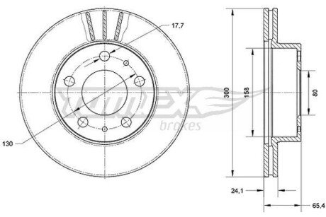 Диск гальмівний (передній) Citroen Jumper/Fiat Ducato/Peugeot Boxer 1.4t 94- (280x24) TX7060