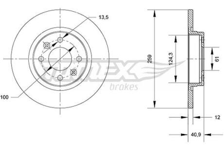 Диск тормозной передний TX 70-76