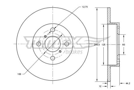 Диск тормозной передний TX 72-29