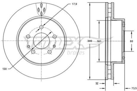 Диск тормозной (передний) Fiat Ducato/Peugeot Boxer/Citroen Jumper 06- (300x32) TX7257