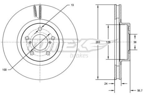 Диск гальмівний (передній) Subaru Forester 03-/Impreza 94-/Outback 00- (293x24) TX7274