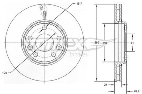 Диск тормозной передний TX 72-82