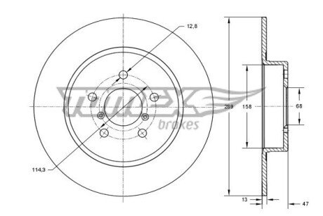 Диск гальмівний (передній) Nissan Qashqai II/X-trail 13-/ Leaf 14-/ Renault Kadjar 13- (296x26) PRO TX7354