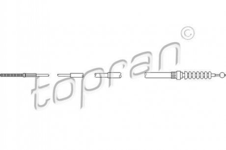 Трос ручного тормоза TOPRAN / HANS PRIES 103063 (фото 1)