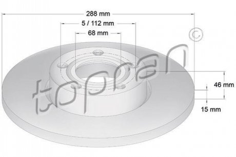 Гальмівний диск TOPRAN / HANS PRIES 103755 (фото 1)
