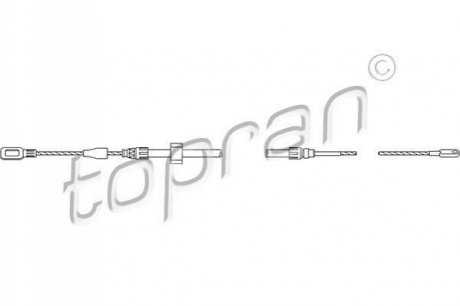 Трос ручного гальма TOPRAN / HANS PRIES 109814 (фото 1)
