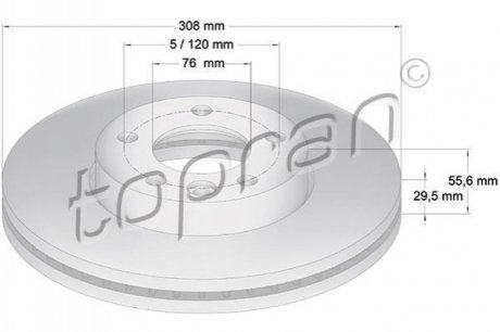 Гальмівний диск TOPRAN / HANS PRIES 110428 (фото 1)