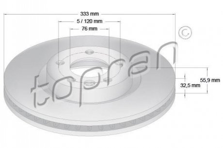 Гальмівний диск TOPRAN / HANS PRIES 110429 (фото 1)