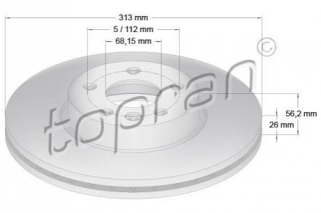 Гальмівний диск TOPRAN / HANS PRIES 110431 (фото 1)