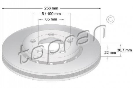 Гальмівний диск TOPRAN / HANS PRIES 110434 (фото 1)