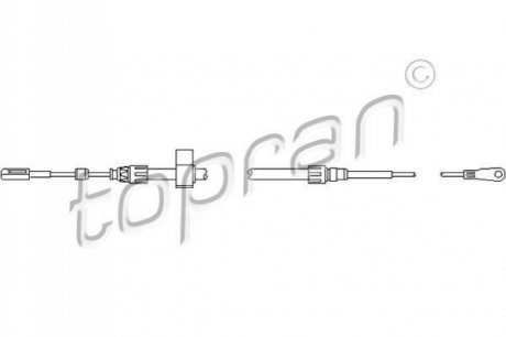 Трос, тормозной механизм рабочей тормозной системы TOPRAN / HANS PRIES 112144 (фото 1)