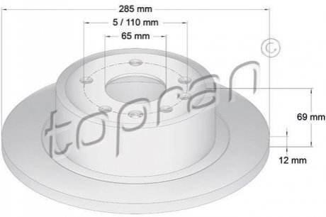 Гальмівний диск TOPRAN / HANS PRIES 200949 (фото 1)