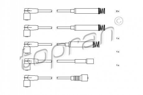 Дроти запалення, набір TOPRAN / HANS PRIES 202518 (фото 1)