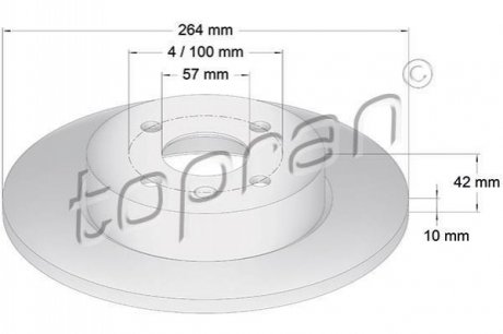 Гальмівний диск TOPRAN / HANS PRIES 206860 (фото 1)