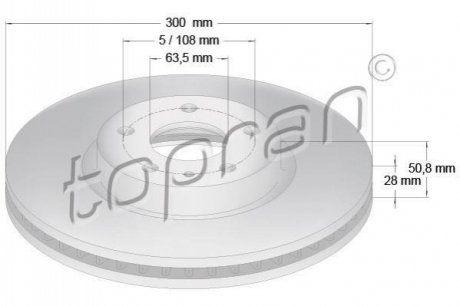 Гальмівний диск TOPRAN / HANS PRIES 304854 (фото 1)