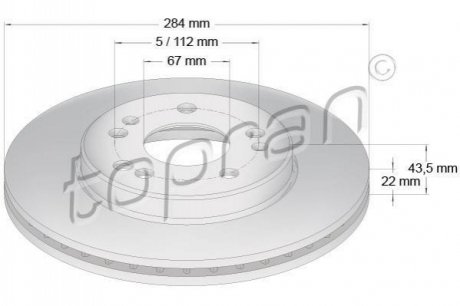 Гальмівний диск TOPRAN / HANS PRIES 400845 (фото 1)