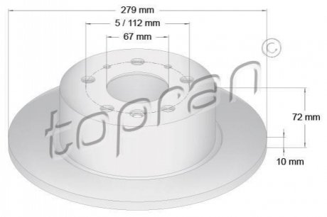 Гальмівний диск TOPRAN / HANS PRIES 400859 (фото 1)