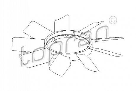 Вентилятор охлаждения двигателя (крыльчатка) TOPRAN / HANS PRIES 400 997 (фото 1)