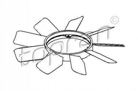 Вентилятор охлаждения двигателя (крыльчатка) TOPRAN / HANS PRIES 401 000 (фото 1)