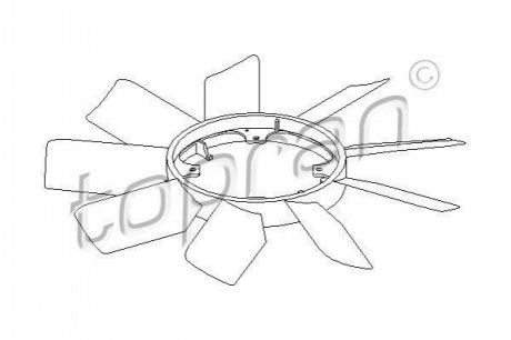 Вентилятор охлаждения двигателя (крыльчатка) TOPRAN / HANS PRIES 401 001 (фото 1)