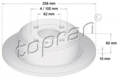 Гальмівний диск TOPRAN / HANS PRIES 500557 (фото 1)