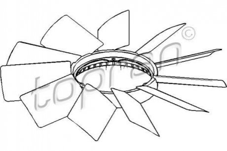 Вентилятор охлаждения двигателя (крыльчатка) TOPRAN / HANS PRIES 500 901 (фото 1)