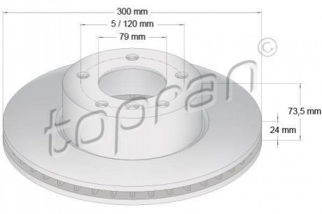 Гальмівний диск TOPRAN / HANS PRIES 500947 (фото 1)