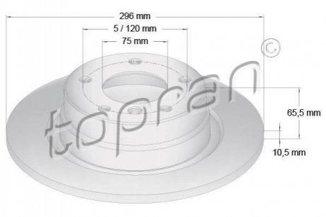 Гальмівний диск TOPRAN / HANS PRIES 500950 (фото 1)