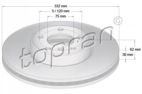 Гальмівний диск TOPRAN / HANS PRIES 501190 (фото 1)