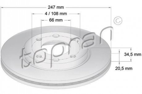 Гальмівний диск TOPRAN / HANS PRIES 720240 (фото 1)