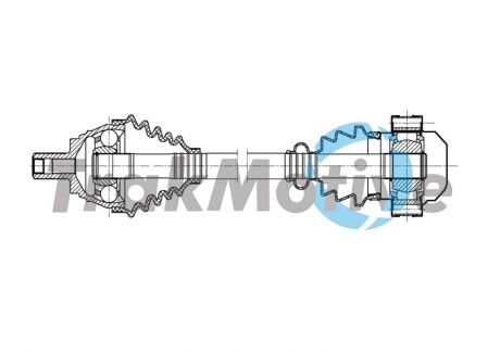 TRAKMOTIVE SKODA Напіввісь передн. лів. KODIAQ I (NS6, NS7, NV7) 1.4 TSI 16-, VW TIGUAN (AD1, AX1) 2.0 TDI 4motion 16-20, SEAT 30-2002