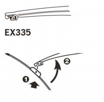 Щетка стеклоочистителя каркасная задняя 330mm (13\'\') ExactFit Rear (EX335) TRICO