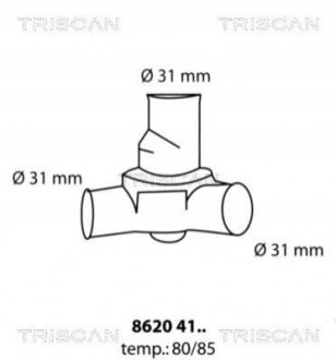 Термостат системи охолодження TRISCAN 86204180 (фото 1)