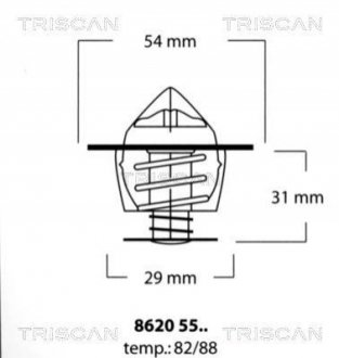 Термостат системи охолодження TRISCAN 86205582 (фото 1)
