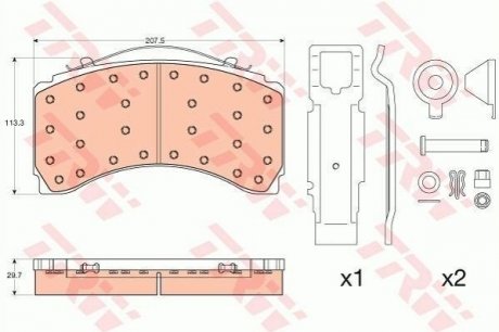 Дисковые тормозные колодки (задние) TRW GDB5110 (фото 1)