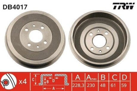 Гальмівний барабан TRW DB4017 (фото 1)