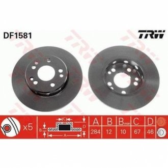 Тормозной диск (передний) TRW DF1581 (фото 1)