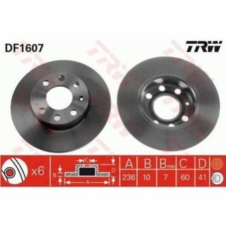 Тормозной диск (передний) TRW DF1607 (фото 1)